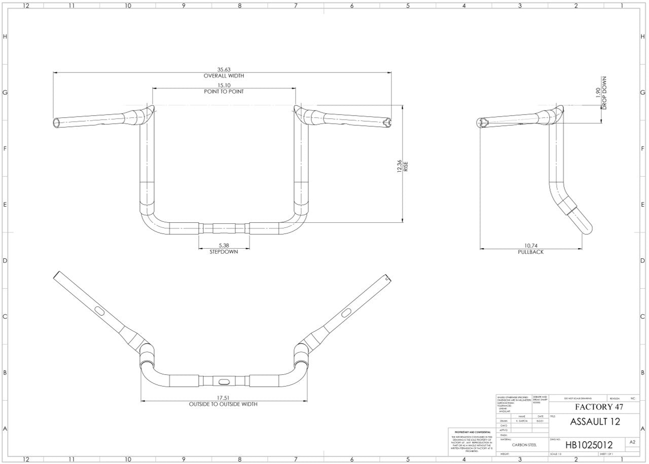 Assault Handlebar 12" Black
